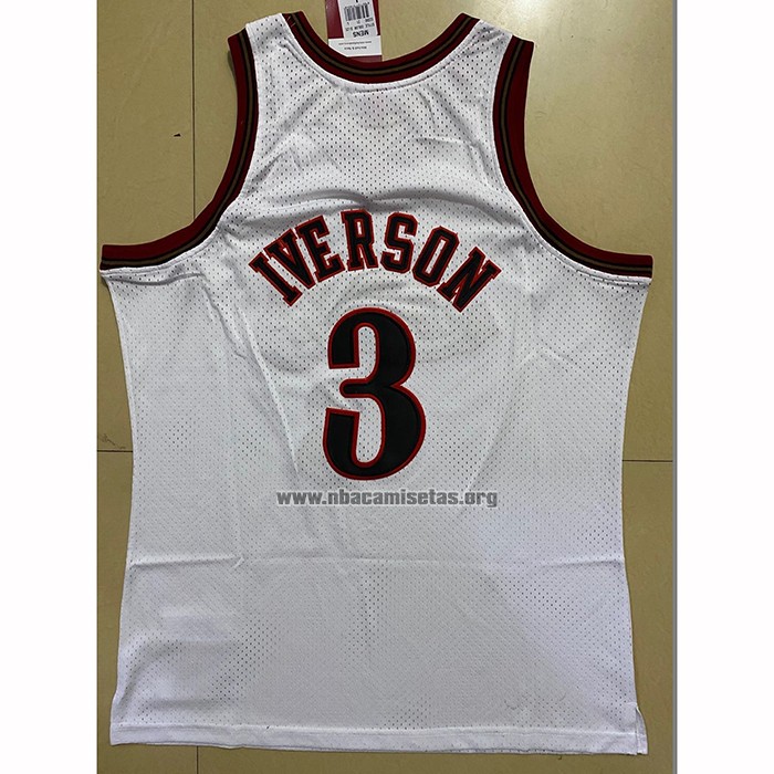 Camiseta Philadelphia 76ers Allen Iverson NO 3 Retro Blanco